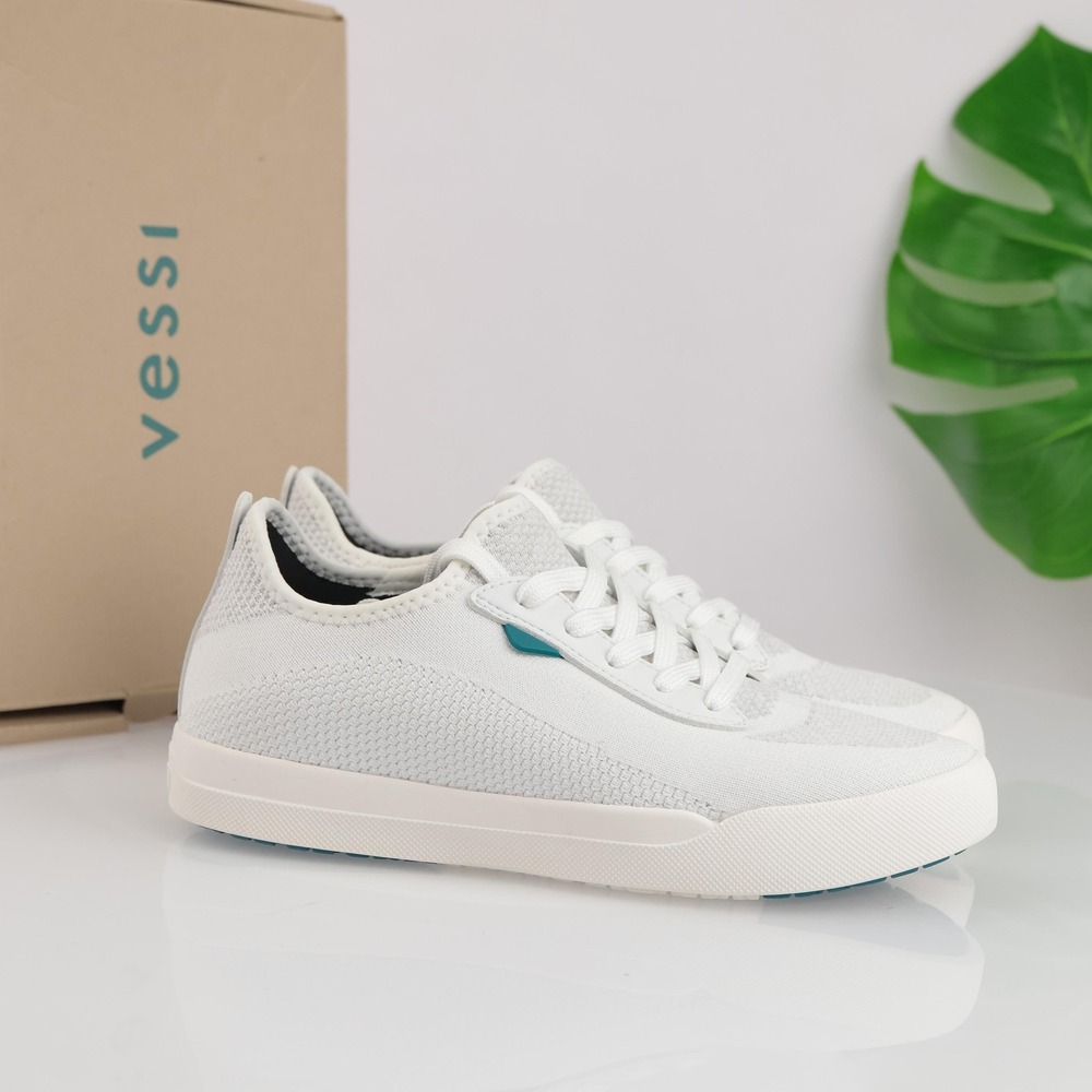 Vessi Shoes Womens Weekend Sneakers Size 8 White Knit Waterproof Casual Athletic